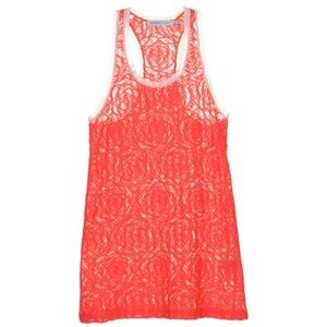 Rare See By Chloe coral‎ lace tank top